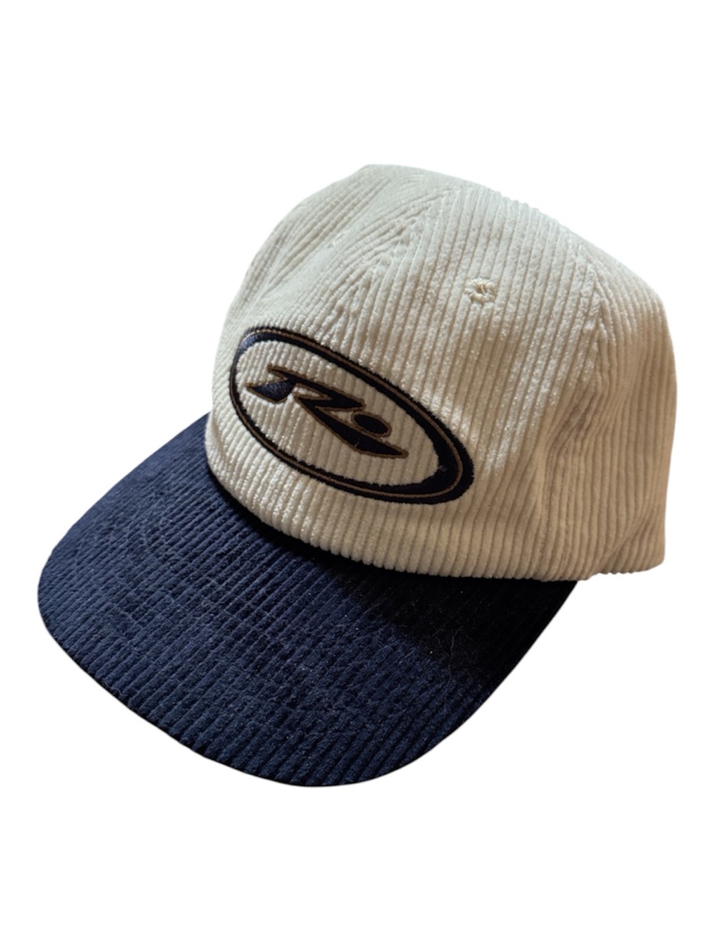 Rusty Orbit Corduroy 6-Panel Hat - Cream & Navy
